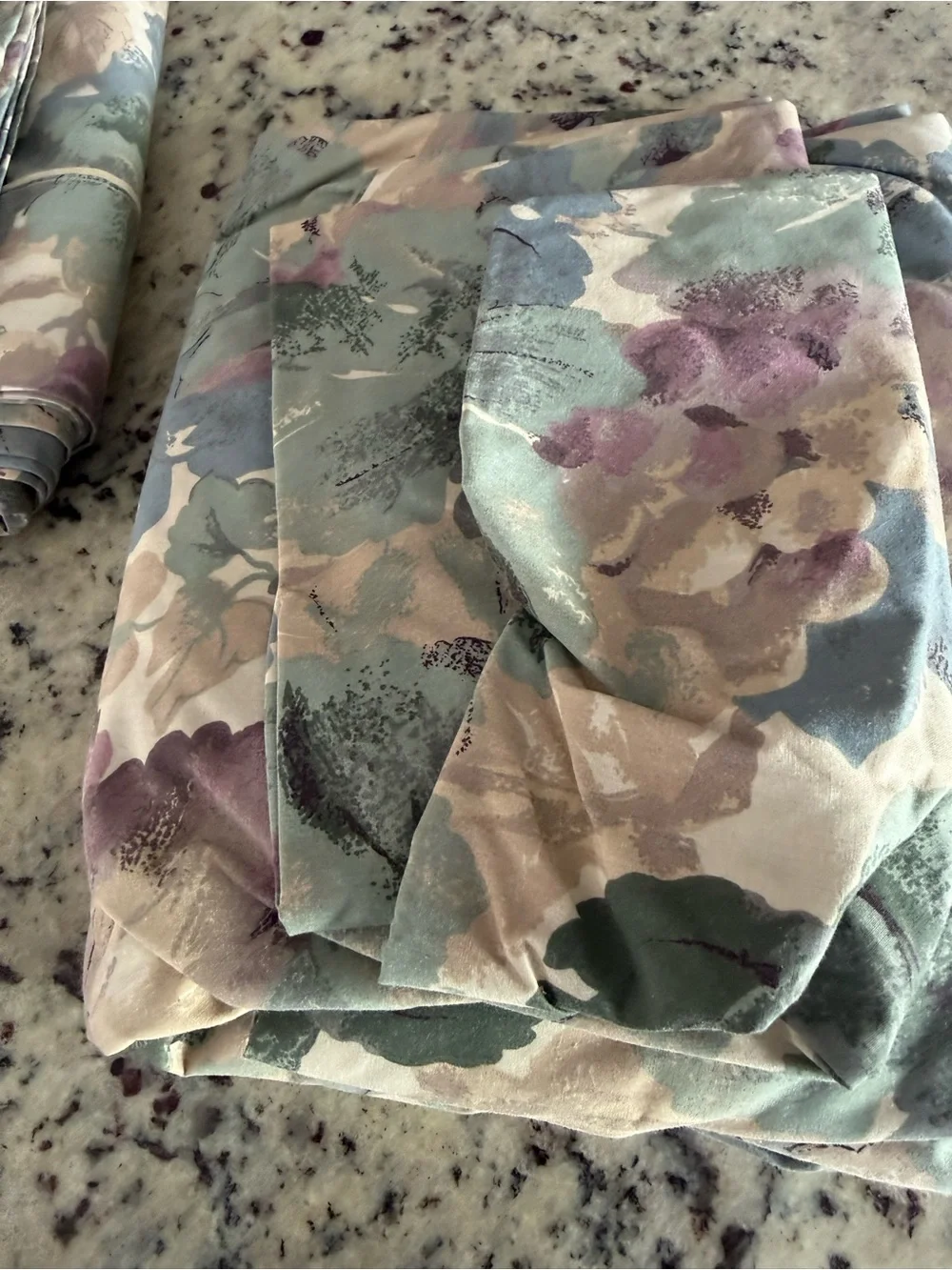 Crown Craft Floral Cotton Blend Sheet Set in Sage and Lavender